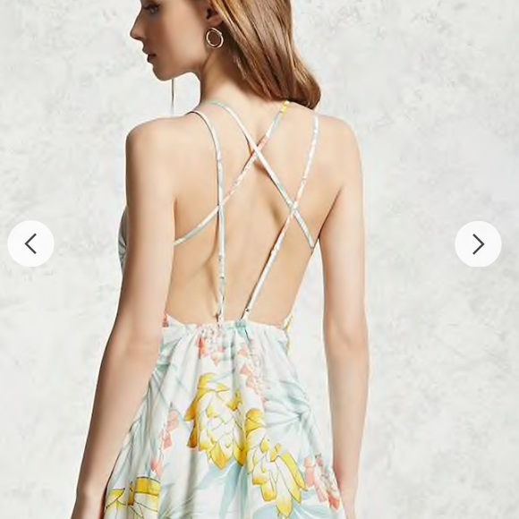 Forever 21 Dresses & Skirts - Floral Strappy Open Back Dress